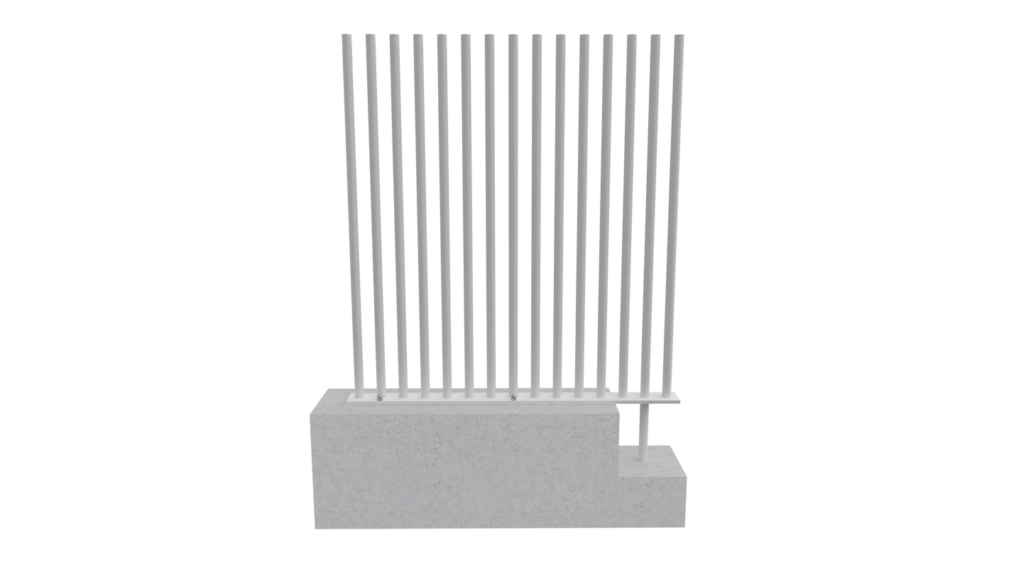 PIK Fencing 400mm Base Extender Picket Satin Black & Pearl White | Extra Anchoring and Slab Edge Fill