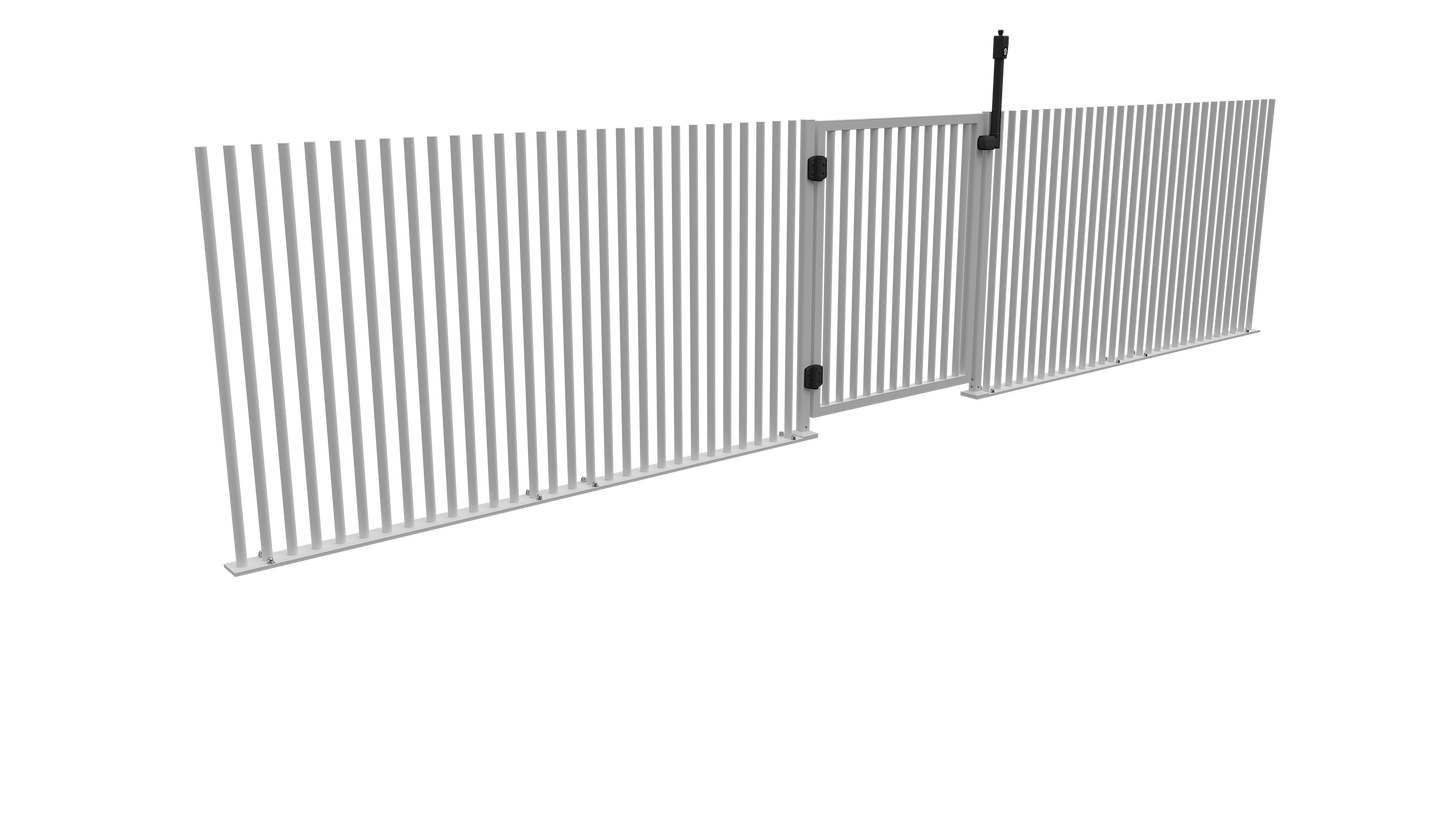 PIK Fencing Pedestrian Gate 975mm Satin Black & Pearl White | AS1926.1 Pool Compliant Aluminium Gate with Gate Kit